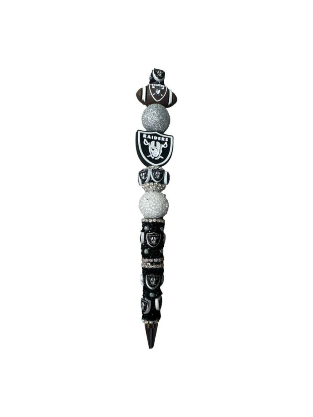 Handcrafted Custom Football Team Pen with Decorative Beads & Sparkling Rhineston